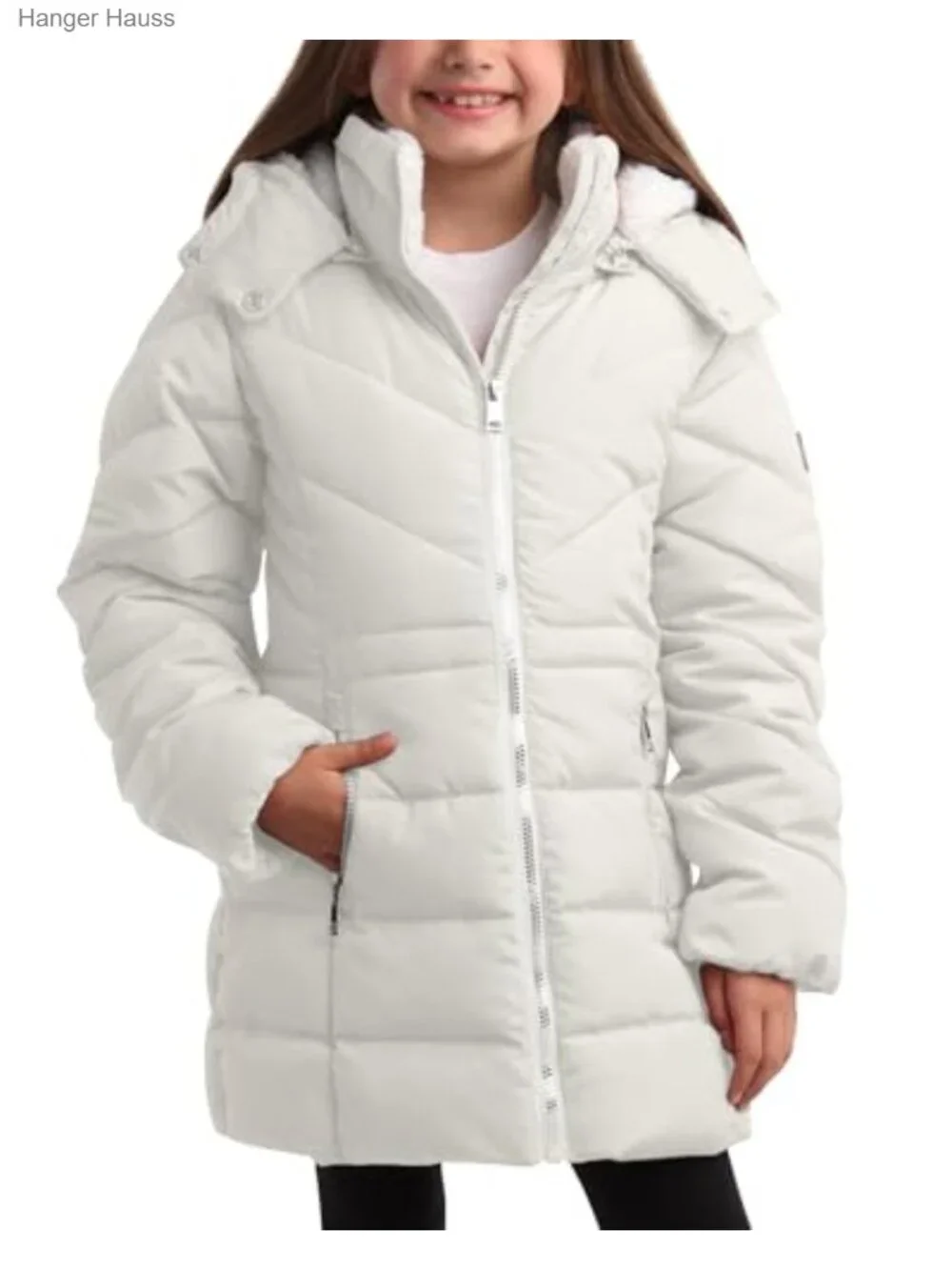 Girls Heavyweight Sherpa Lined Puffer Jacket Winter Coat Hooded Quilted